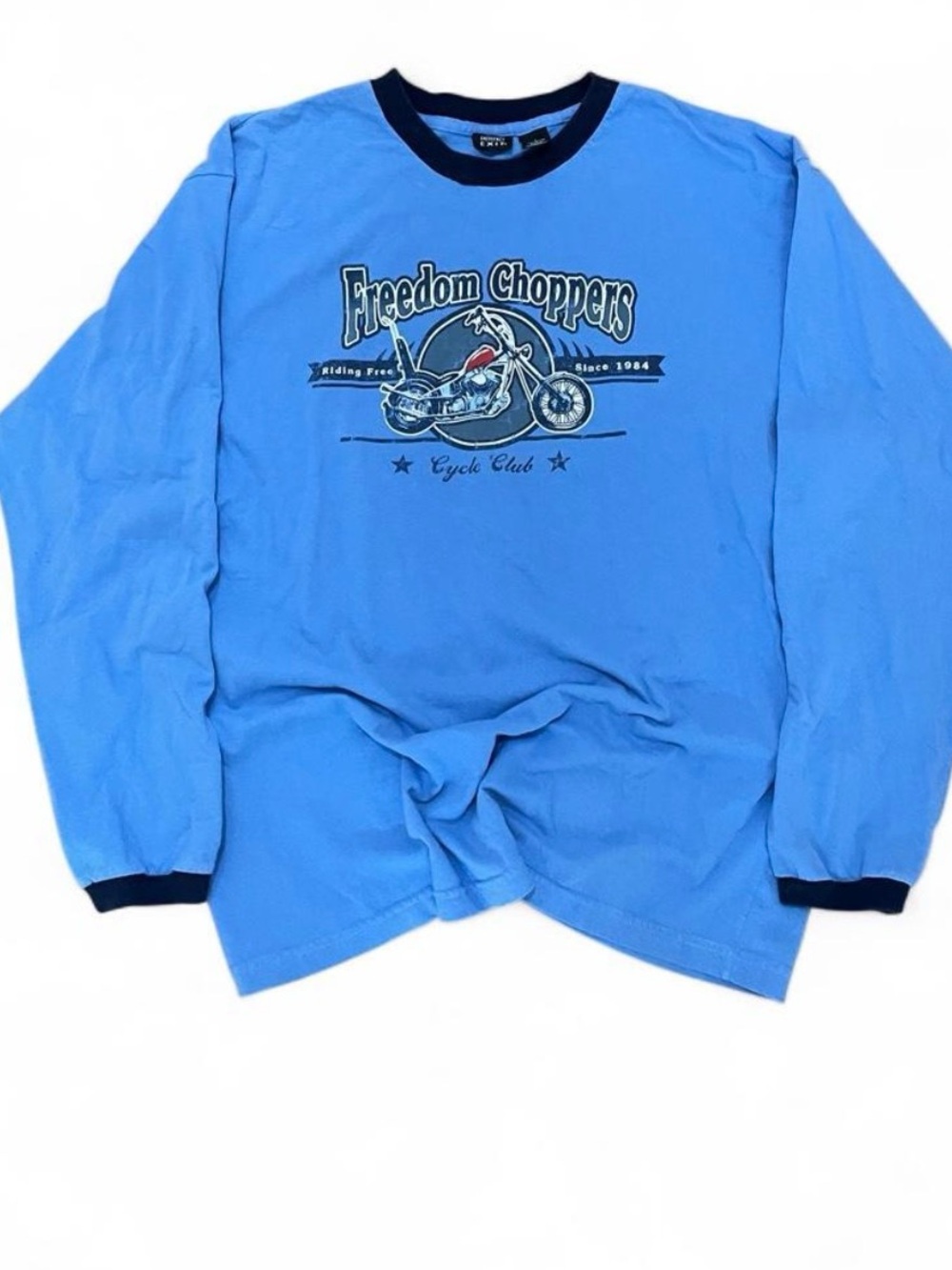 Freedom Choppers Blue Long-Sleeve Graphic Tee